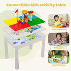 Table d'activités pour enfants avec 2 chaises et 100 blocs de construction