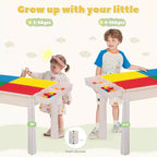 Table d'activités pour enfants avec 2 chaises et 100 blocs de construction