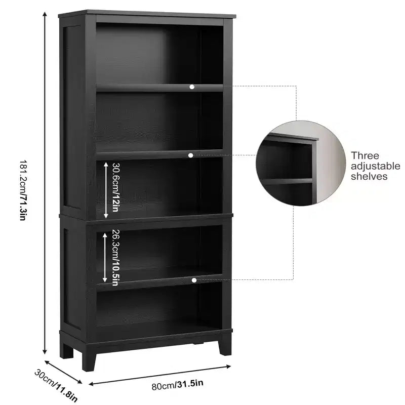 Étagère haute à 5 niveaux de 71" avec tablettes réglables, 31,5" de largeur