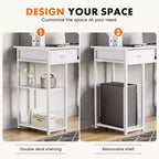 Bureau informatique avec rangement, sac de rangement latéral en tissu et crochet pour casque, cadre métallique (120 x 40 x 77,7 cm)