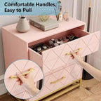 Commode à 3 tiroirs avec poignées métalliques