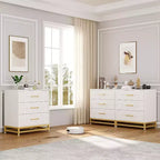 Commode à 3 tiroirs avec poignées métalliques