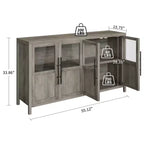 Buffet de 55 pouces avec portes vitrées et rangement