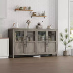 Buffet de 55 pouces avec portes vitrées et rangement