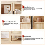 Buffet de 55 pouces avec portes vitrées et rangement