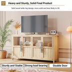 Buffet de 55 pouces avec portes vitrées et rangement
