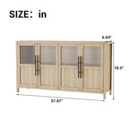 Buffet de 55 pouces avec portes vitrées et rangement