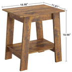 Ensemble de 2 tables d'appoint avec étagère de rangement à 2 niveaux