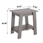 Ensemble de 2 tables d'appoint avec étagère de rangement à 2 niveaux