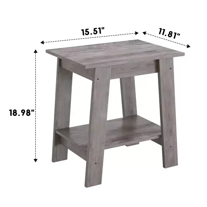 Ensemble de 2 tables d'appoint avec étagère de rangement à 2 niveaux