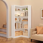Étagère d'angle en forme de L de 182 cm, à 5 niveaux, en MDF, pour salon, chambre et bureau