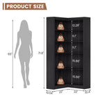 Étagère d'angle en forme de L de 182 cm, à 5 niveaux, en MDF, pour salon, chambre et bureau
