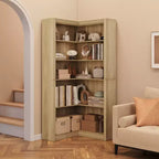 Étagère d'angle en forme de L de 182 cm, à 5 niveaux, en MDF, pour salon, chambre et bureau