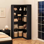 Étagère d'angle en forme de L de 182 cm, à 5 niveaux, en MDF, pour salon, chambre et bureau