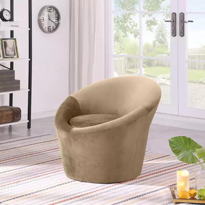 Fauteuil d'appoint en velours avec cadre en bois