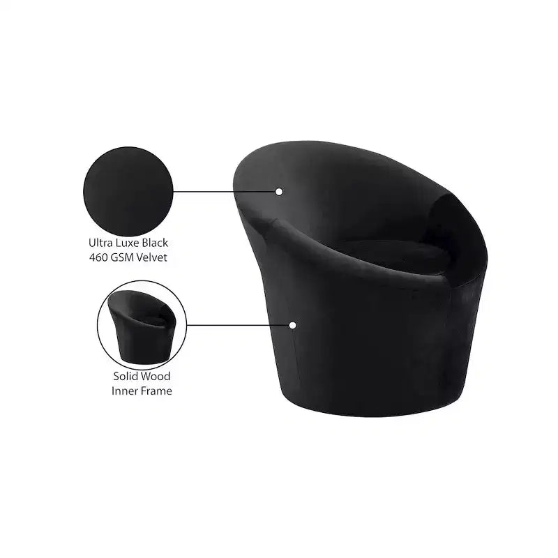 Fauteuil d'appoint en velours avec cadre en bois
