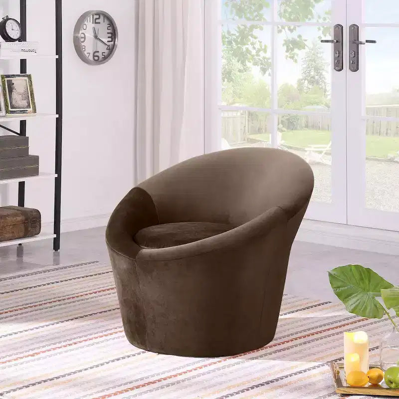 Fauteuil d'appoint en velours avec cadre en bois