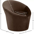 Fauteuil d'appoint en velours avec cadre en bois