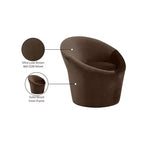 Fauteuil d'appoint en velours avec cadre en bois