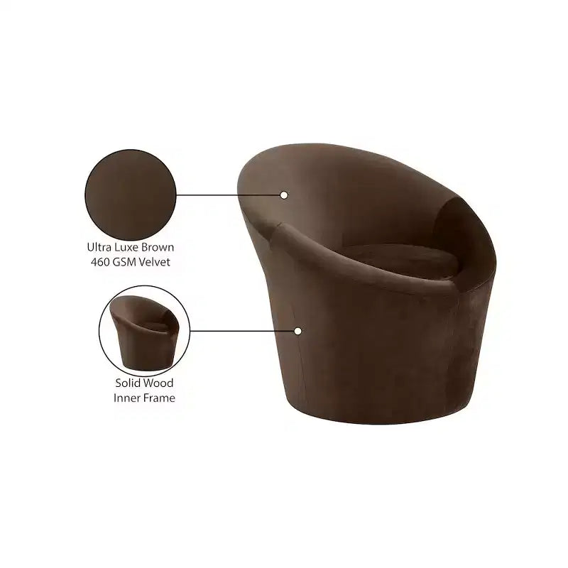 Fauteuil d'appoint en velours avec cadre en bois