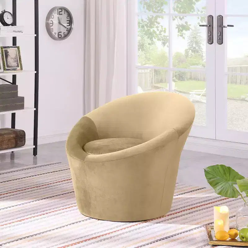 Fauteuil d'appoint en velours avec cadre en bois