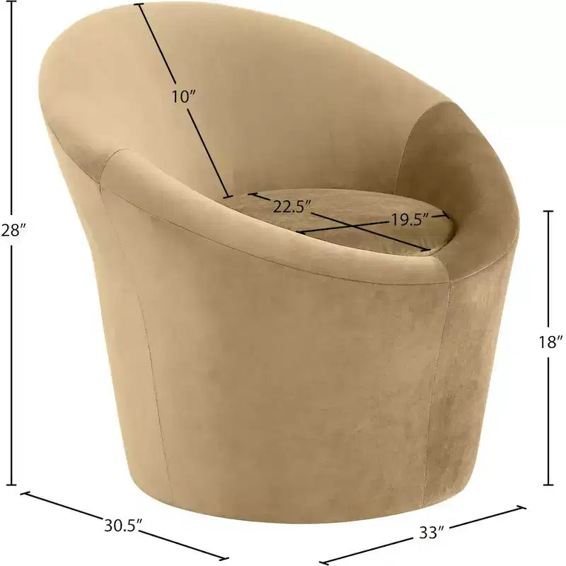 Fauteuil d'appoint en velours avec cadre en bois
