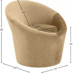 Fauteuil d'appoint en velours avec cadre en bois