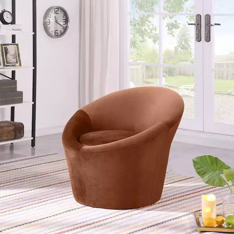 Fauteuil d'appoint en velours avec cadre en bois