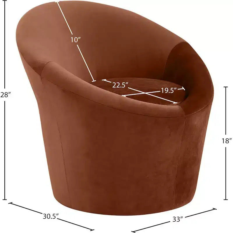 Fauteuil d'appoint en velours avec cadre en bois