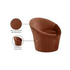 Fauteuil d'appoint en velours avec cadre en bois