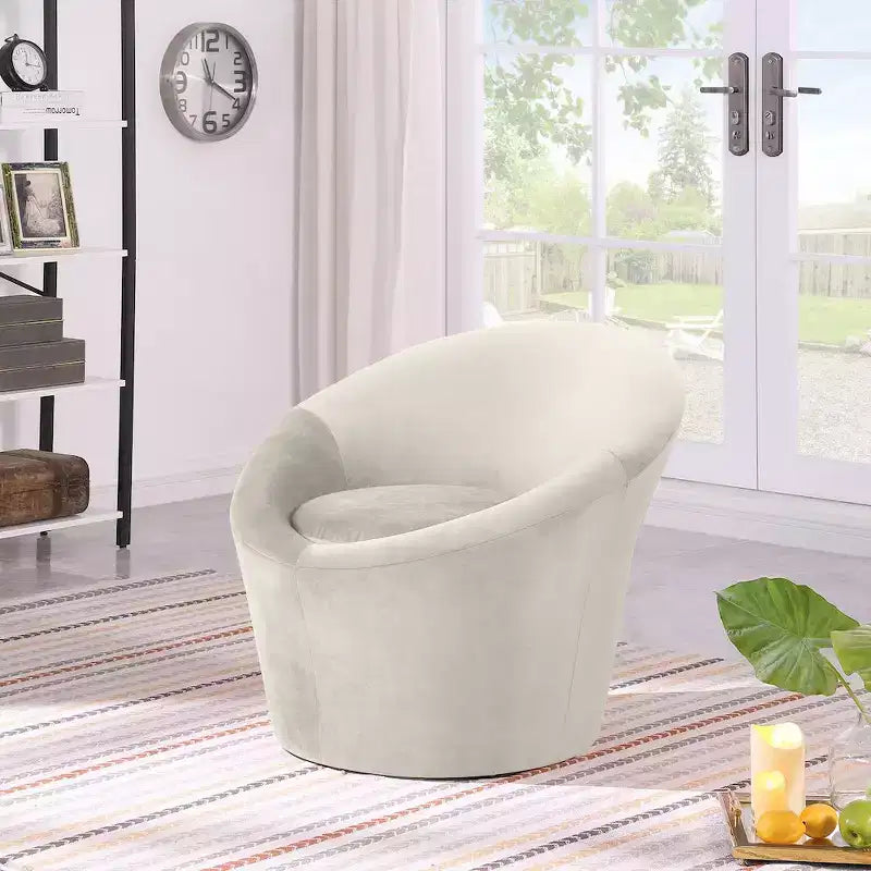 Fauteuil d'appoint en velours avec cadre en bois