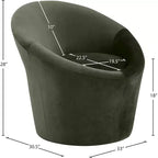 Fauteuil d'appoint en velours avec cadre en bois