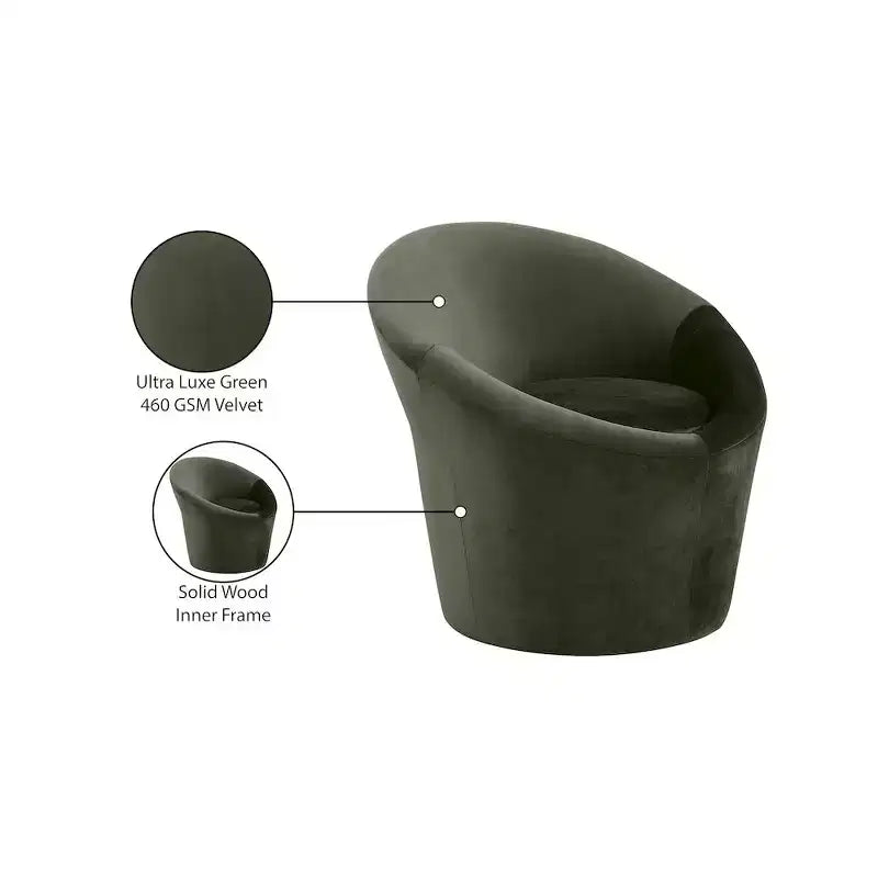 Fauteuil d'appoint en velours avec cadre en bois