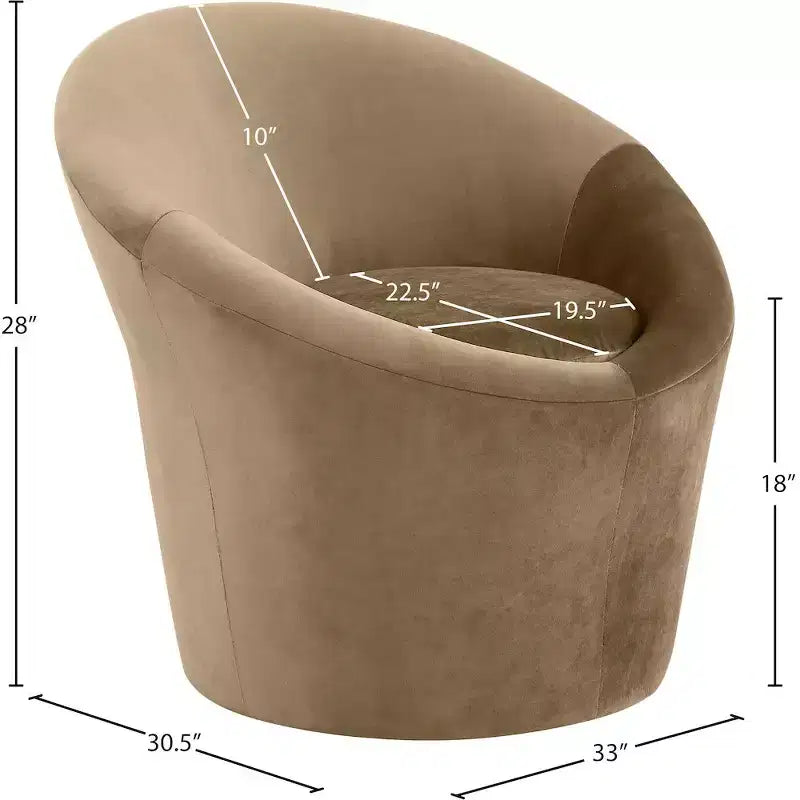 Fauteuil d'appoint en velours avec cadre en bois