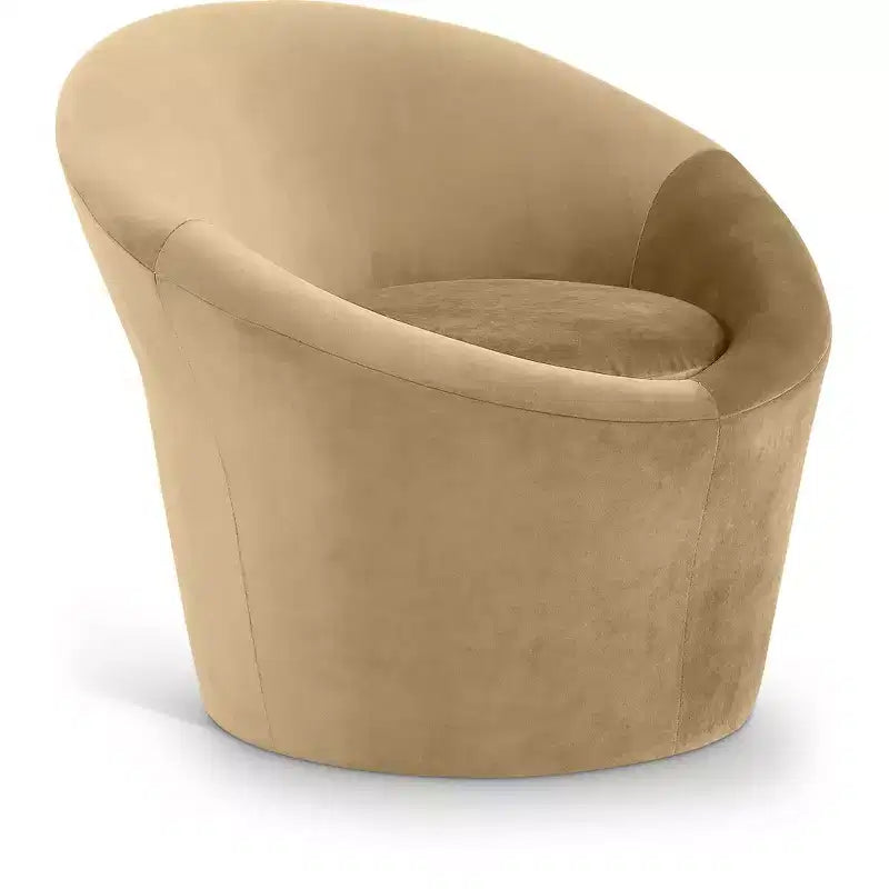 Fauteuil d'appoint en velours avec cadre en bois