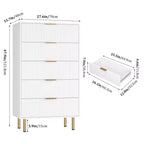 Commode en bois à 5 tiroirs larges