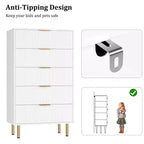 Commode en bois à 5 tiroirs larges