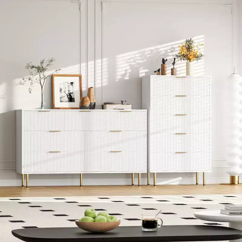 Commode en bois à 5 tiroirs larges