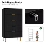 Commode en bois à 5 tiroirs larges