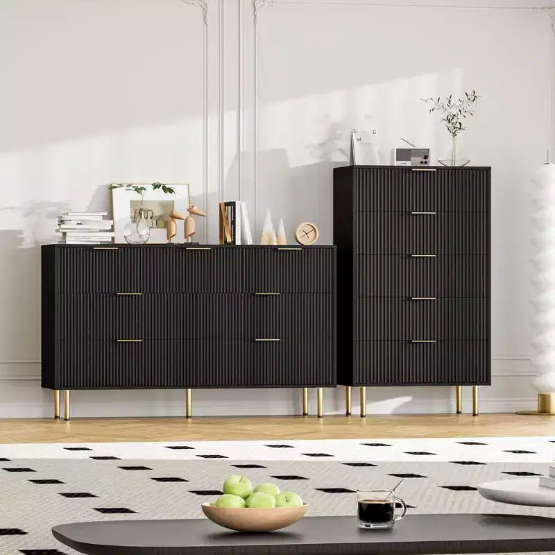 Commode en bois à 5 tiroirs larges