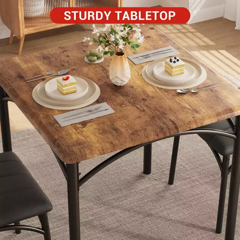 Ensemble table et chaises de salle à manger 2 personnes avec chaises rembourrées
