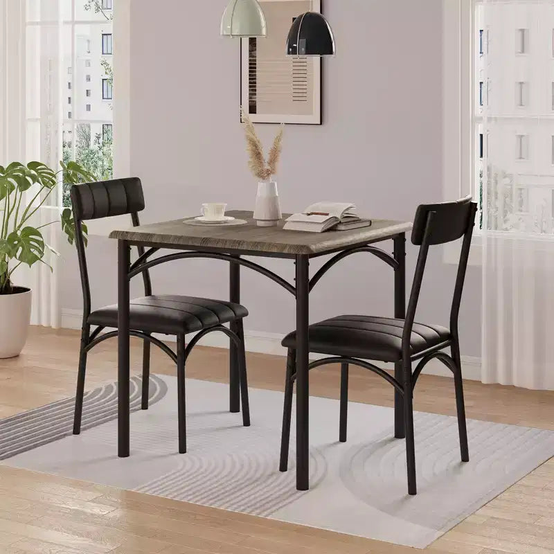 Ensemble table et chaises de salle à manger 2 personnes avec chaises rembourrées