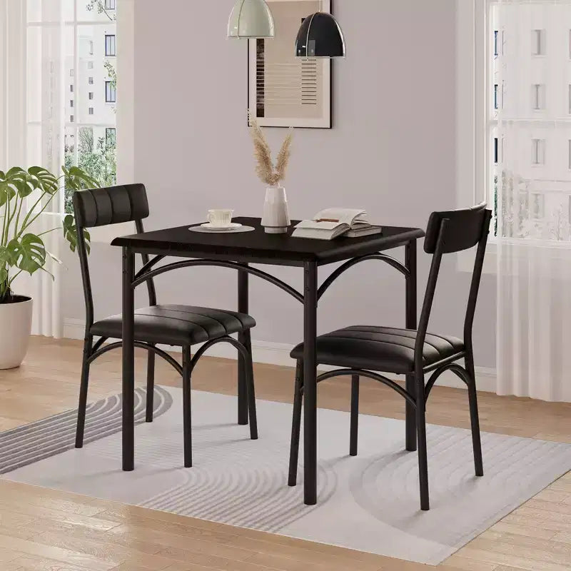 Ensemble table et chaises de salle à manger 2 personnes avec chaises rembourrées