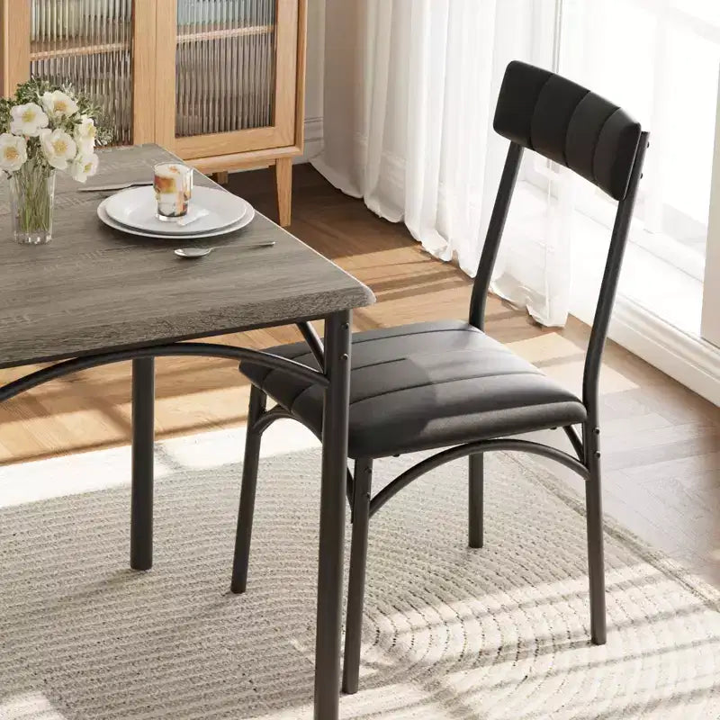 Ensemble table et chaises de salle à manger 2 personnes avec chaises rembourrées