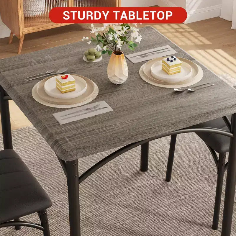 Ensemble table et chaises de salle à manger 2 personnes avec chaises rembourrées