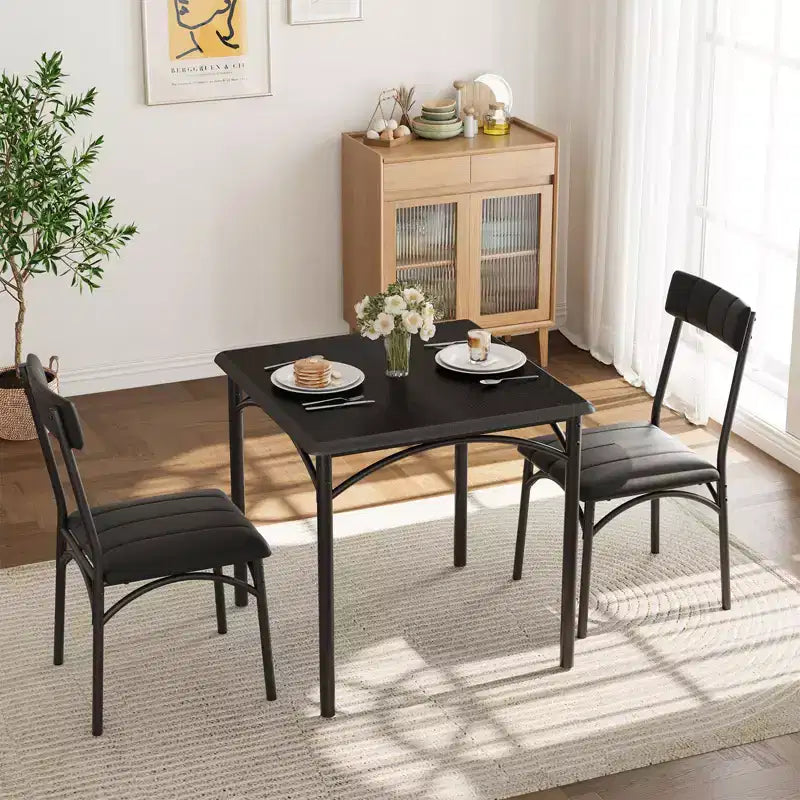 Ensemble table et chaises de salle à manger 2 personnes avec chaises rembourrées