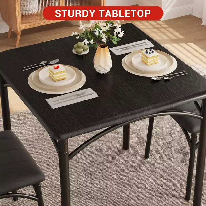 Ensemble table et chaises de salle à manger 2 personnes avec chaises rembourrées