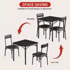 Ensemble table et chaises de salle à manger 2 personnes avec chaises rembourrées