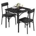 Dining Table Set for 2, Kitchen Table and Chairs, Square Dining Room Table Set with 2 Upholstered Chairs, for Small Space, Apartment