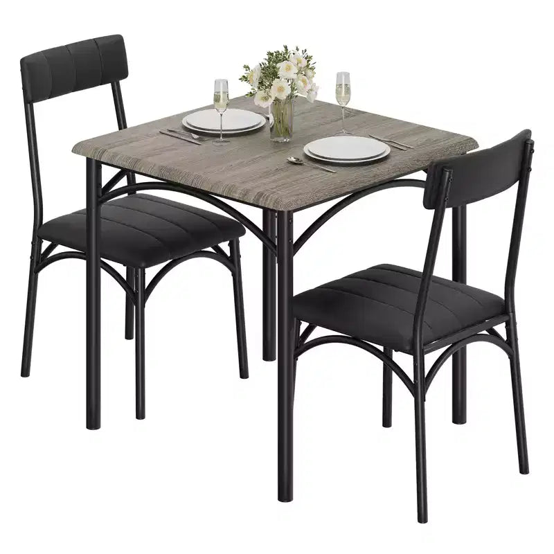 Ensemble table et chaises de salle à manger 2 personnes avec chaises rembourrées